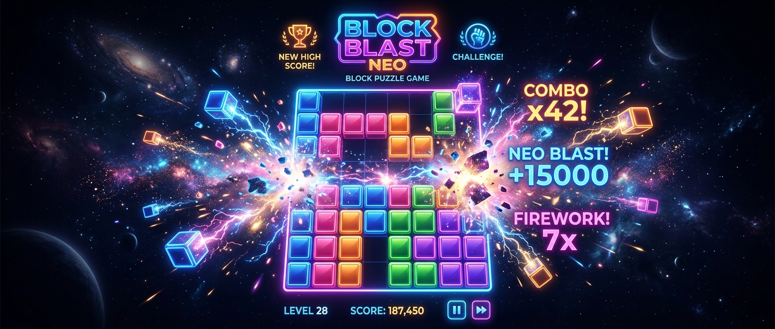 Block Blast Neo game visual design widescreen